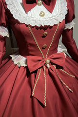 Red [Miss Flando of the New Year] Long Sleeves Ruffled Bow Sweet Lolita Dress - Product - 6