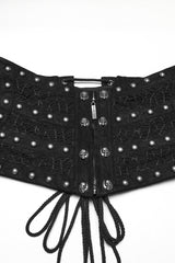 Black Skull Stitching Lace-Up Mesh Men's Gothic Girdle - Product - 5