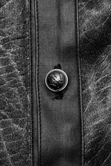 Black Lapel Collar Long Sleeves Faux Leather Men's Gothic Blouse - Product - 8