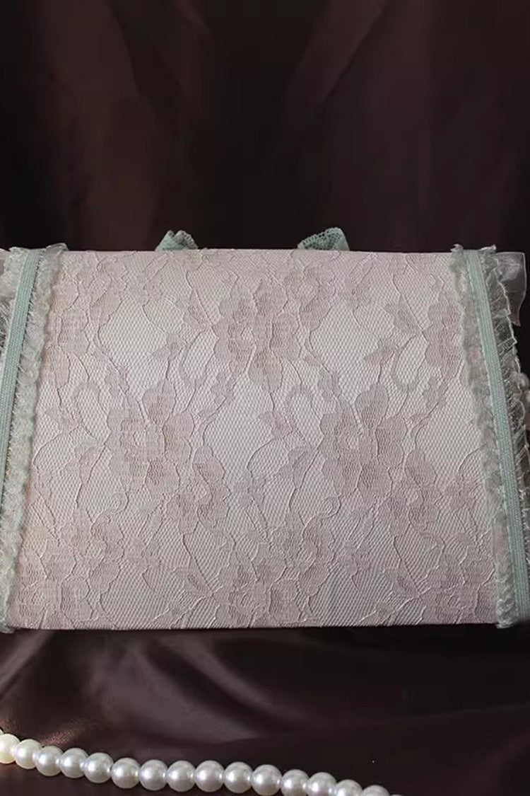 Mint Chocolate Little Bear Bowknot Lace Pearl Sweet Lolita Handbag - Product - 3