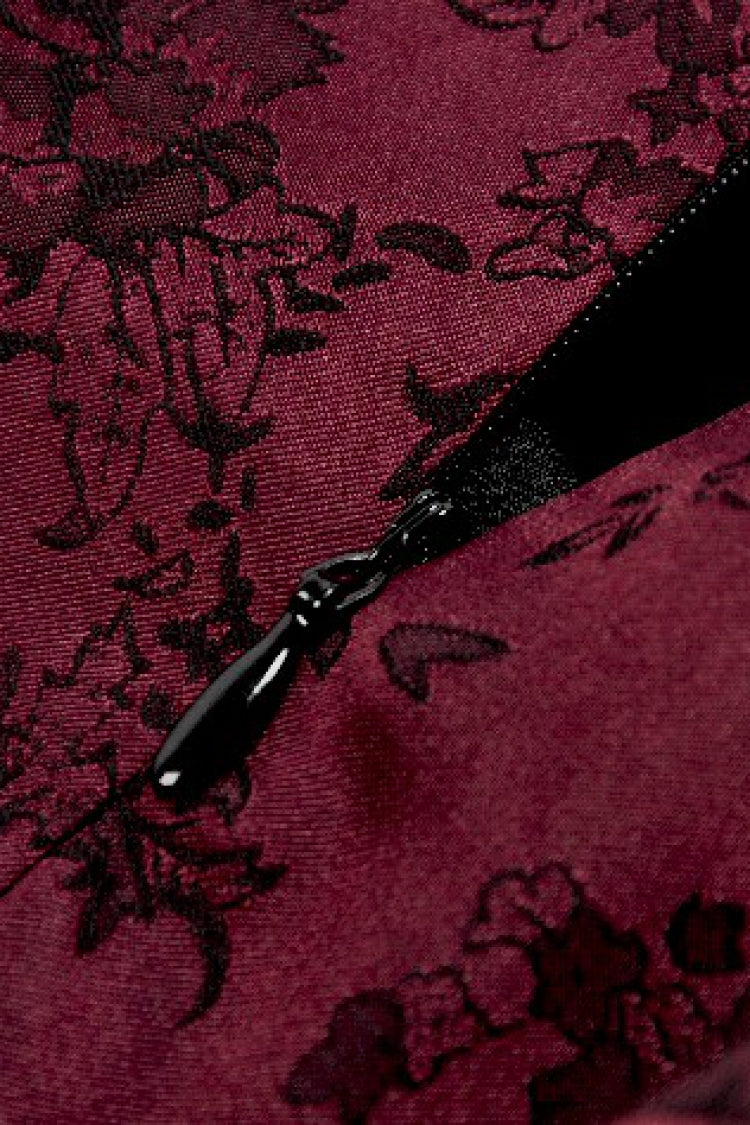 Black/Red Rose Irregular Multi-Layered Lace Ruffled Women's Gothic Slip Dress Wedding Dress - Product - 17