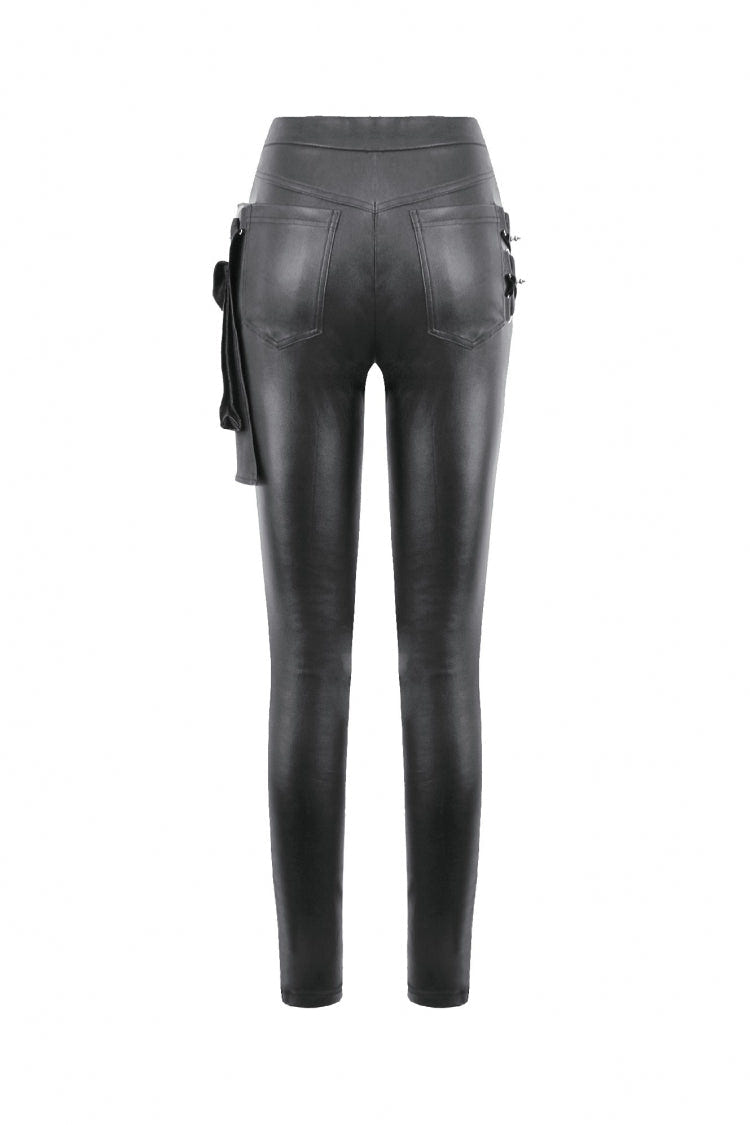 Black Asymmetric Studded Women's Punk Pants - Product - 14