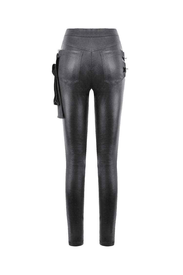 Black Asymmetric Studded Women's Punk Pants - Product - 14