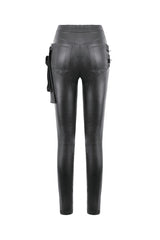 Black Asymmetric Studded Women's Punk Pants - Product - 14