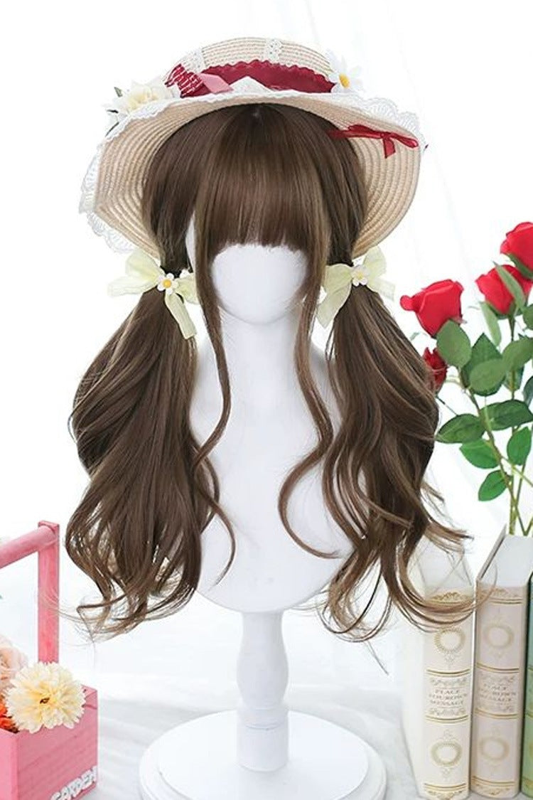Peach Linen Japanese JK Style Wavy Curly Sweet Lolita Wig - Product - 4