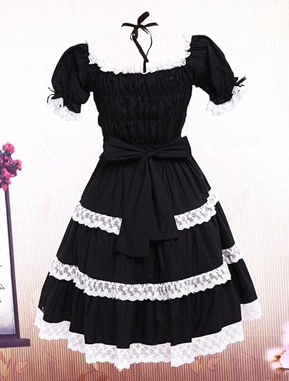 Classic Traditional Short Sleeve Cotton Lolita Dress 商品画像