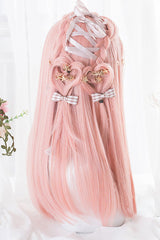 Pink Hime Cut Long Straight Hair Sweet Lolita Wig - Product - 4