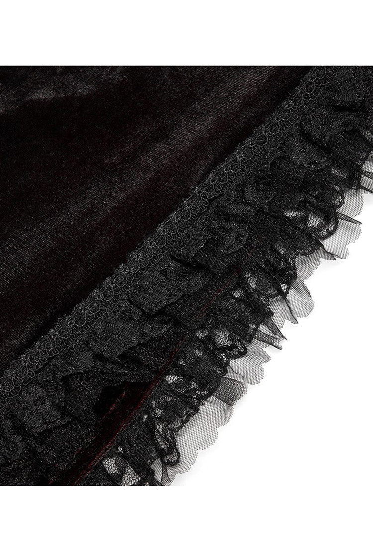 Black/Red Gothic Palace Gorgeous Straps Fantasy Gradient Skirt Large Open Sleeves Hooded Women's Cloak - Product - 7