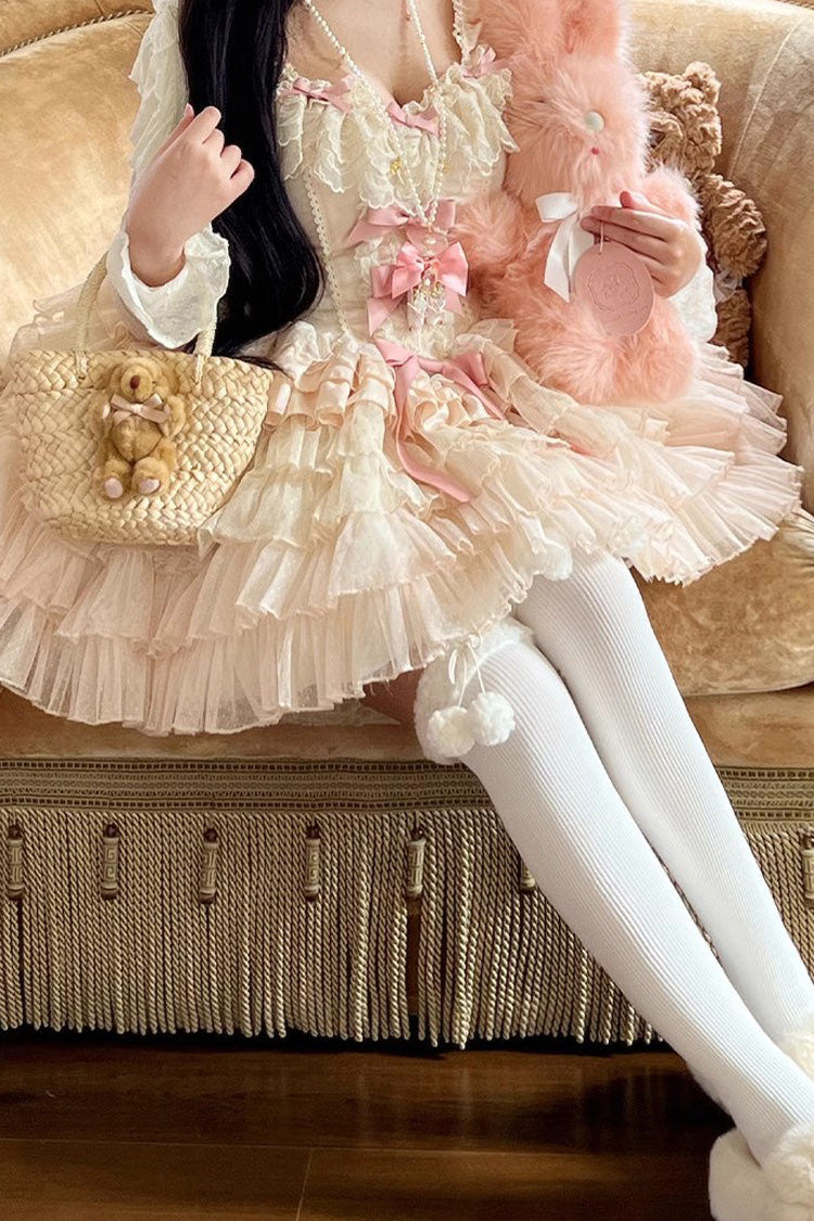 Love God Girl Romantic Ballet Style Multi-layer Ruffle Sweet Princess Lolita Dress 2 Colors - Product - 16