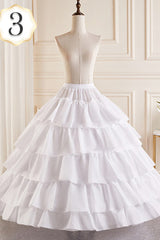 White Multi-Layered Hanayome Fishbone Sweet Lolita Long Petticoat - White(Version-3) - 4