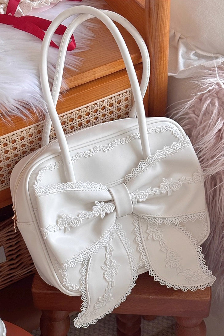 Sweet Bowknot Lace Zipper Japanese Lolita Handbag 3 Colors - Product - 10