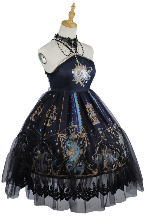 Black God's Salvation Lace Ruffled Gothic Lolita JSK Strapless Dress - Product - 8