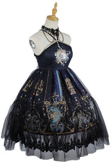 Black God's Salvation Lace Ruffled Gothic Lolita JSK Strapless Dress - Product - 8