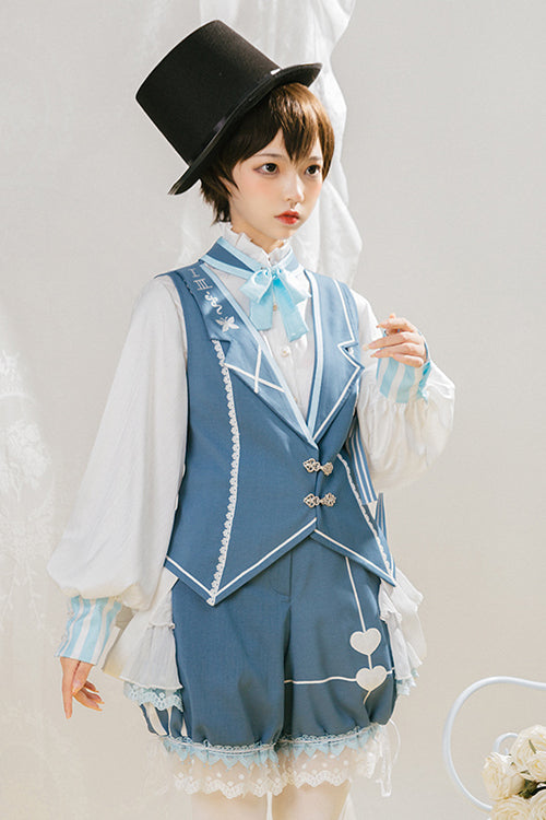 Alice Detective Retro Genuine Blue Ouji Lolita Shorts - Product - 4