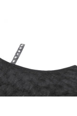 Black Off Shoulder Short Sleeves Studded Cross Straps Asymmetric Women's Punk Top - Product - 17