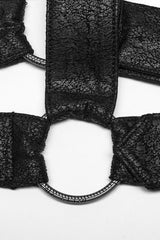 Black Print Embroidery Men's Steampunk Shoulder Harness - Product - 8