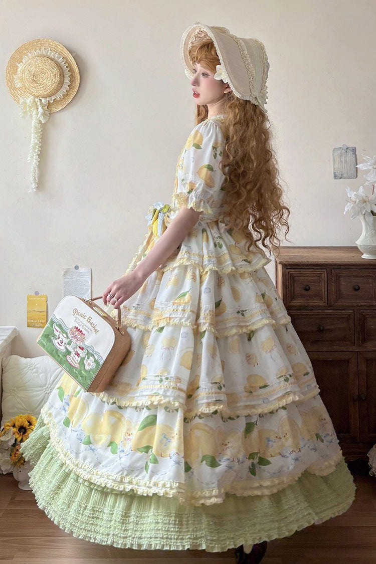 [Lemon Chicken] Multi-Layered Ruffle Sweet Elegant Lolita Skirt Petticoat 2 Colors - Product - 5