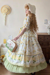 [Lemon Chicken] Multi-Layered Ruffle Sweet Elegant Lolita Skirt Petticoat 2 Colors - Product - 5