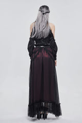 Black/Red Butterfly Lace Pendant Decoration Chiffon Women's Gothic Skirt - Product - 7
