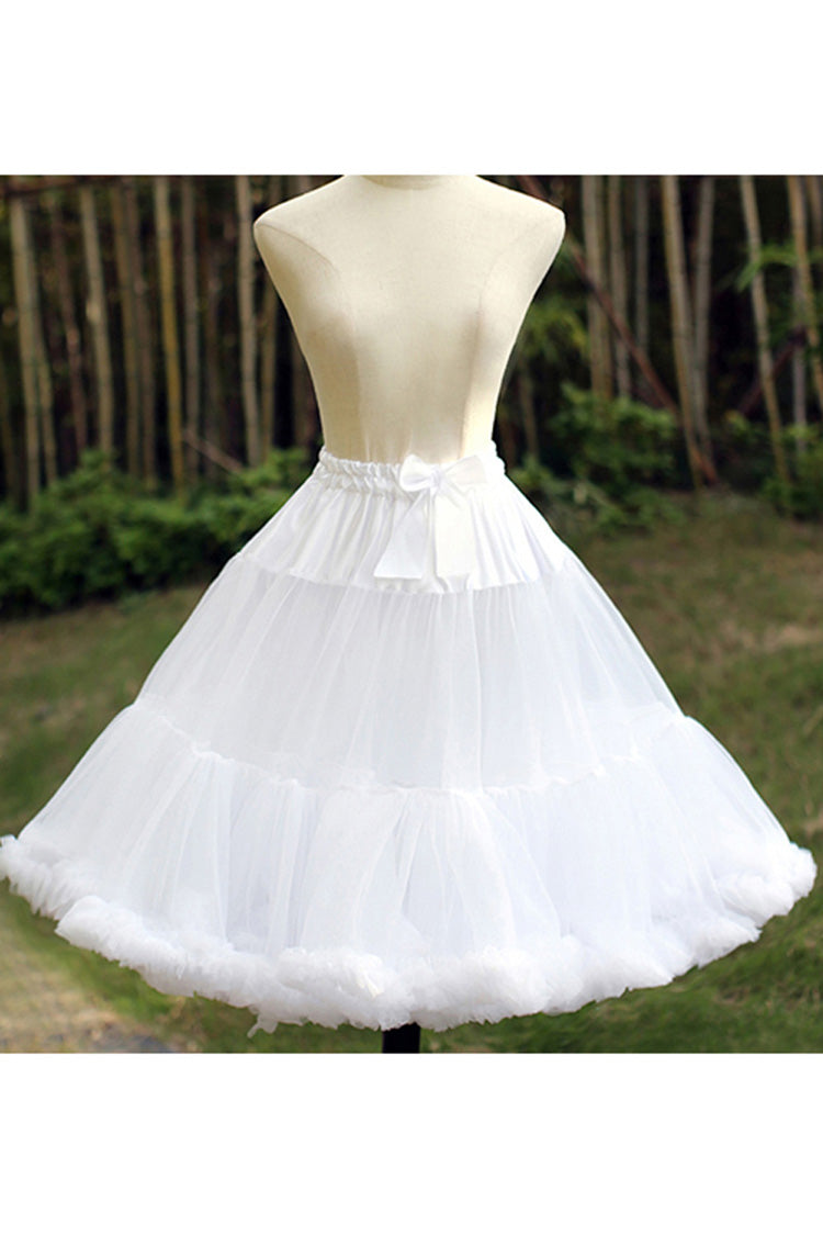 White Cotton Super Fluffy Violence Soft Candy Sweet Lolita Petticoat Skirt - Product - 5