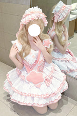 Pink [Star Grant Angel] Triple-Layered Print Ruffle Sweet Lolita Dress - Product - 15