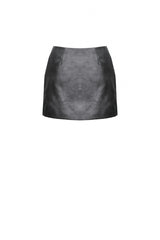Black Faux Leather Straps Zippered Women's Punk Short Skirt - Product - 11