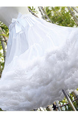 White Cotton Super Fluffy Violence Soft Candy Sweet Lolita Petticoat Skirt - Product - 3