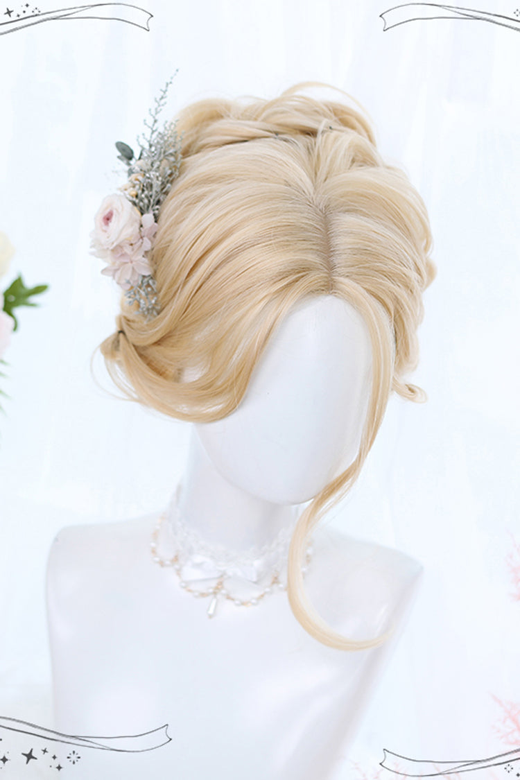 Light Golden Daily Long Curly Hair Sweet Lolita Wigs - Product - 3