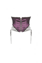 Purple Butterfly Embroidered Lace Women's Luxurious Royal Underbust Corset - Product - 20