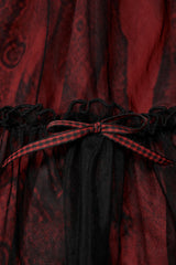 Black/Red Sleeveless Multi-layer Stitching Mesh Women's Gothic Elegant Lolita Dress - Product - 8