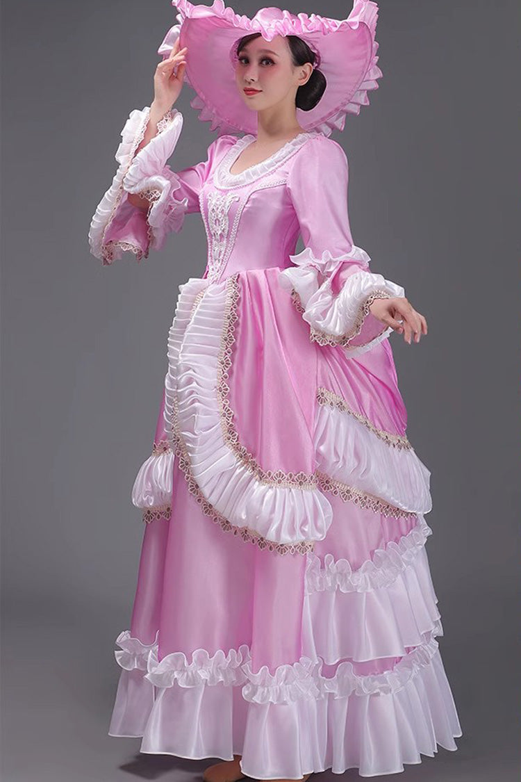 European Style Long Sleeves Multi-layer Ruffle Classic Elegant Princess Victorian Dress 3 Colors - Product - 4