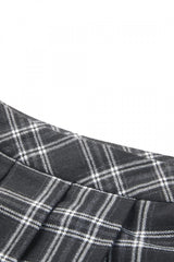 Black/White Irregular Plaid Pleated Women's Punk Hem Skirt - Product - 14