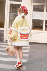Yellow [Mushroom House] Long Sleeves Embroidery Bowknot Sweet Lolita Coat - Product - 6