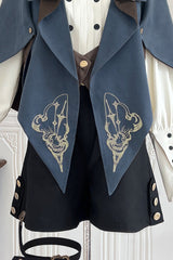 Blue [Little Detective] Print Ouji Prince Handsome Lolita Cloak - Product - 9