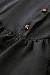 Black/Red Contrast Color Women's Gothic Ruffled Stand Collar Jabot Sleeveless Halloween Tail Dress - Product - 14
