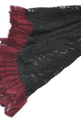 Black/Red Long Puff Flared Sleeves Floral Lace Women's Gothic Cape - Product - 15