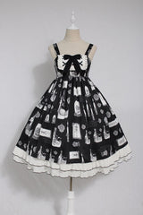 Christian Pious Duck Print Sleeveless Bowknot Sweet Lolita JSK Dress - Black - 8