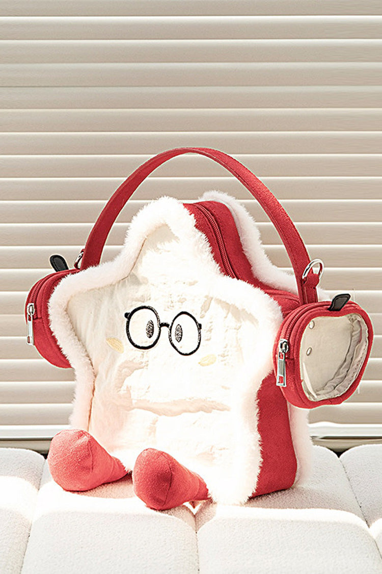 Red/White Headphone Star Cartoon Embroidered Sweet Lolita Backpack Ita Bag - Product - 5
