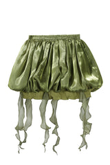 Green [Children of the Forest] Leaf Decoration Ruffle Irregular Sweet Lolita Jsk Dress Set - Product - 17