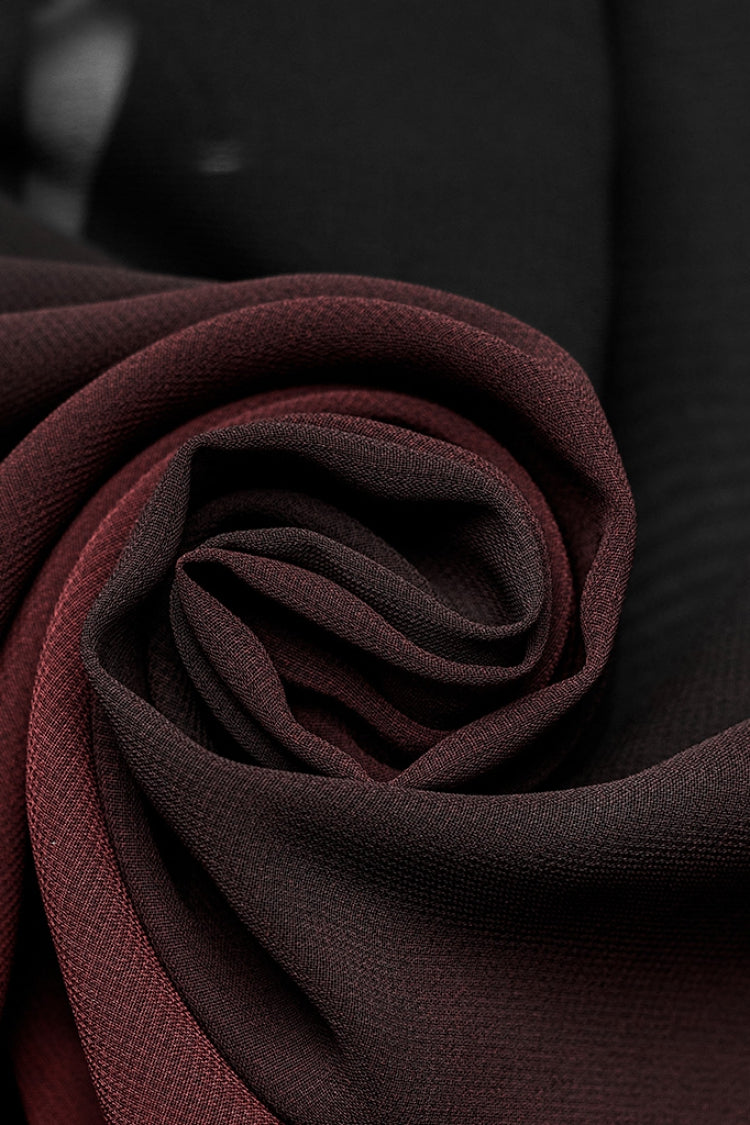 Black/Red Lapel Collar Gradient Sheer Men's Gothic Blouse - Product - 10