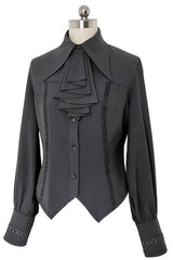 Medieval Lamb Long Sleeve Ouji Fashion Lolita Shirt 3 Colors - Grey - 1