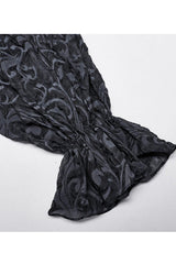 Gray Punk Chiffon Ruffle Stand Collar Wide Brimmed Lantern Sleeves Retro Relief Sculpture Embossing Men's Shirt - Product - 7