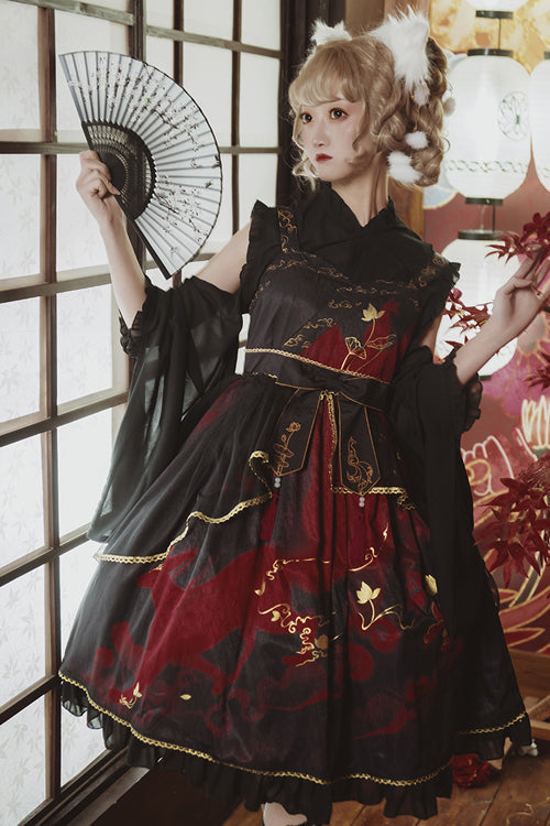 Chinese Style Cloud Fox Print Classic Lolita JSK Dress - Product - 5