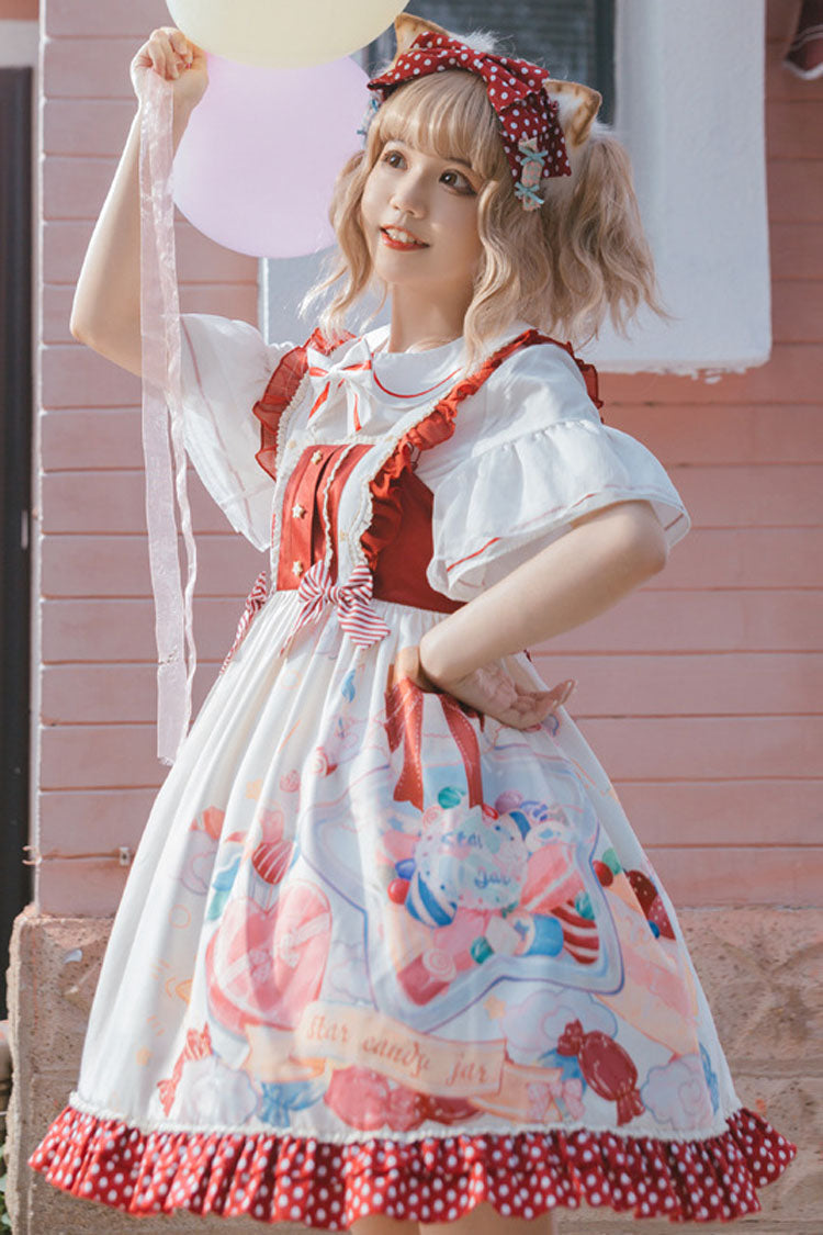 Candy Gift Polka Point Print Princess Sweet Lolita JSK Dress - Product - 3