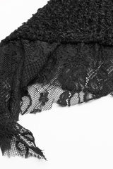 Black Long Sleeves Multi-layer Lace Hooded Women's Gothic Long Coat - Product - 5