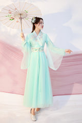 Chinese Ancient Style Fairy Air Dance Performance Hanfu Dress - Green - 10