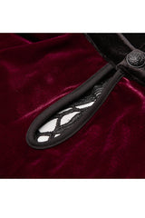 Red Velvet Front Chest Hollow-Out Decals Back Lace-Up Long Sleeve Plus Size Women's Gothic Dress - Product - 8