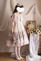 Apricot [Adria] Multi-Layered Printed Irregular Sweet Lolita Jsk Dress - Product - 2