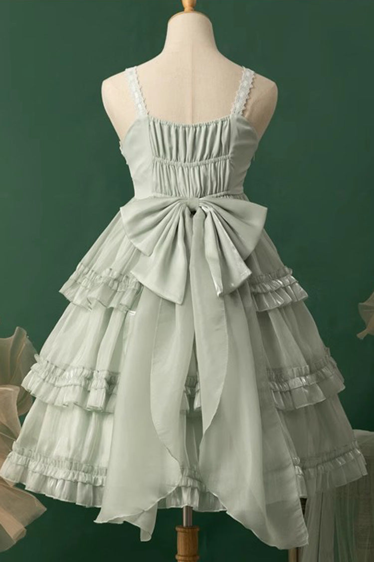 Star Gauze Romance Multi-layer Ruffle Bowknot Sweet Elegant Princess Lolita Jsk Dress 2 Colors - Product - 8