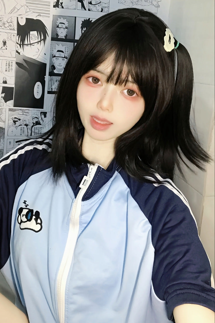 Black Tea Brown Straight Short Wig Sweet Daily Lolita JK Style - Product - 2